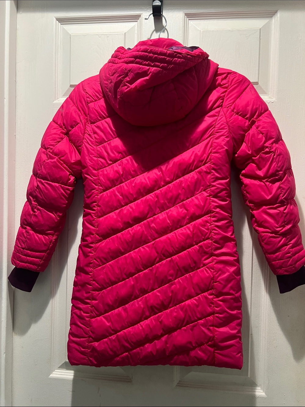 Spyder Girls' Hot Pink Quilted Puffer Coat with Hood - Picture 3 of 9